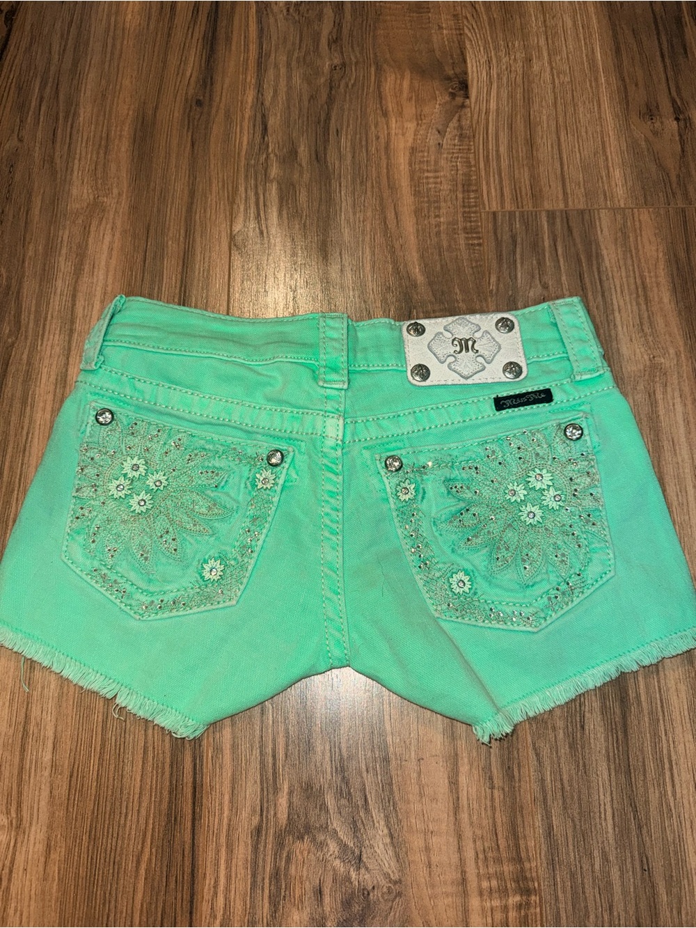 Neon Green Miss Me shorts size 24